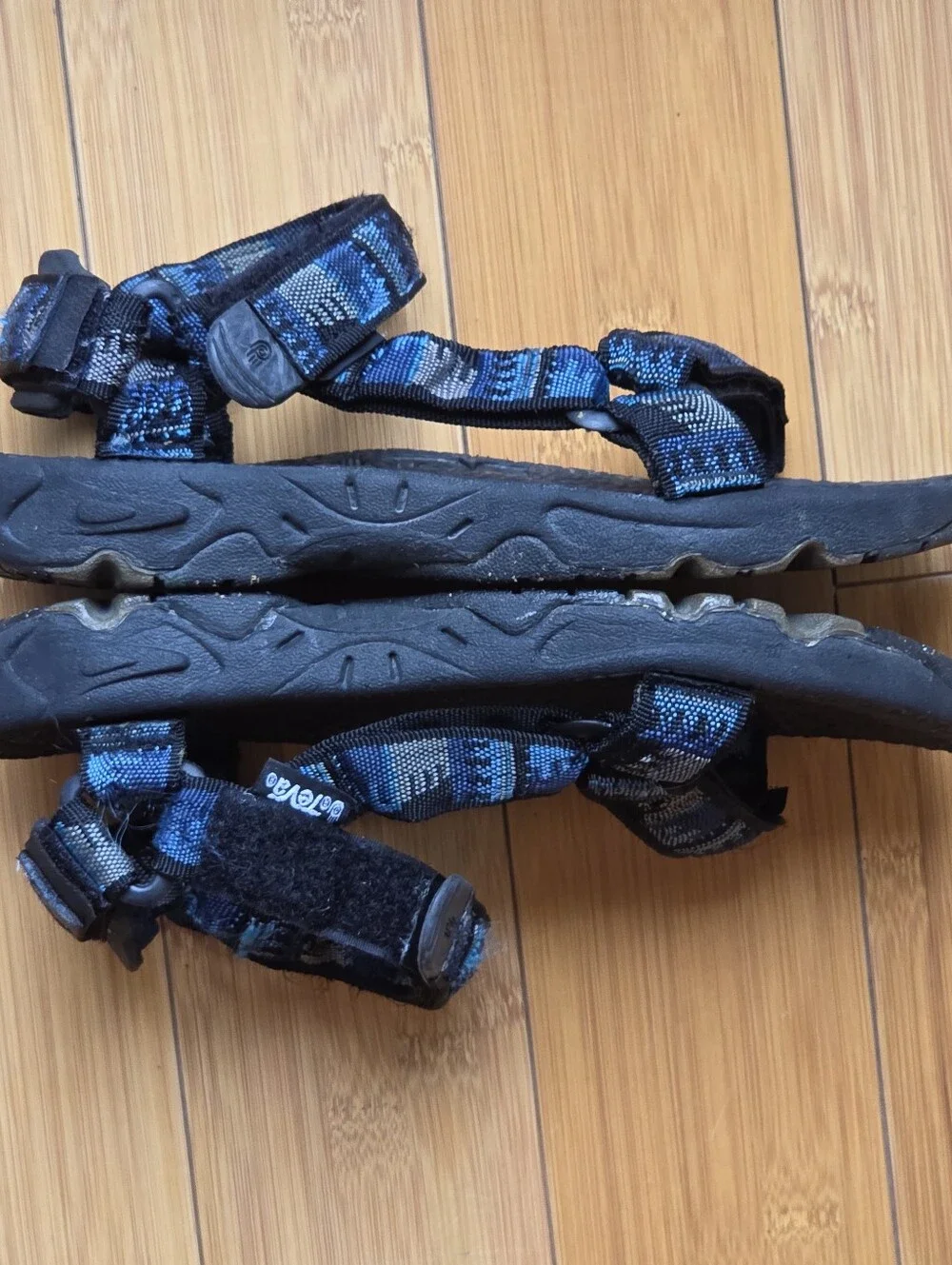 Teva Terradactyl Sport Sandals Blue Aztec Geo Strap Thick Tread Men's 9 Hiking
